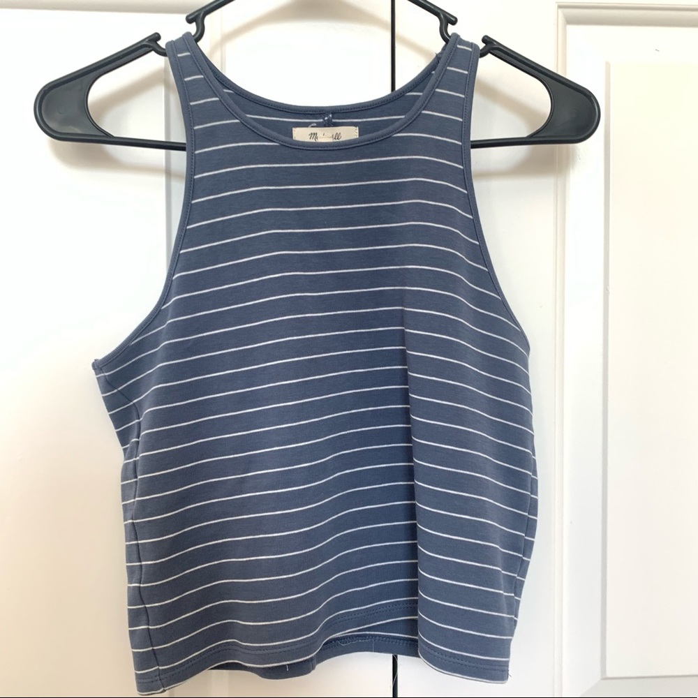 Blue & White Striped Madewell Tank Top